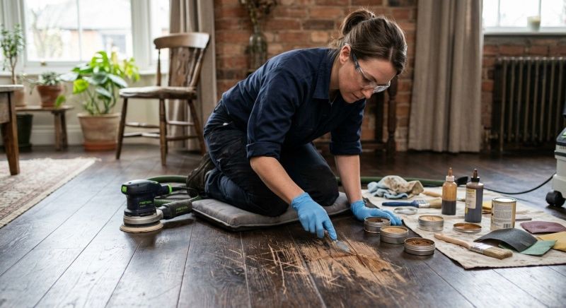Our team working on Wood Floor Service projects in Catonsville, MD