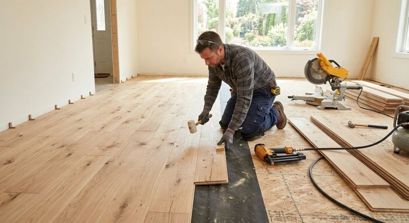 White Oak Floor Installation in Catonsville, MD